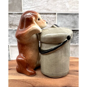 Vintage 1950s SHAWNEE Dog & Trash Can Salt & Pepper Shakers USA RARE